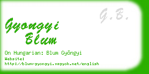 gyongyi blum business card